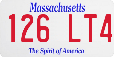 MA license plate 126LT4