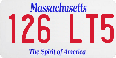MA license plate 126LT5