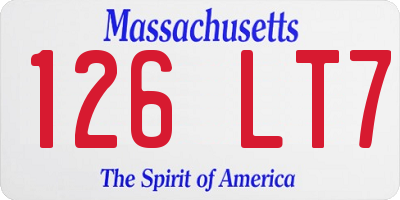MA license plate 126LT7