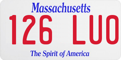 MA license plate 126LU0