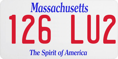 MA license plate 126LU2