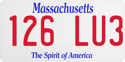 MA license plate 126LU3