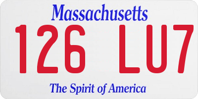 MA license plate 126LU7