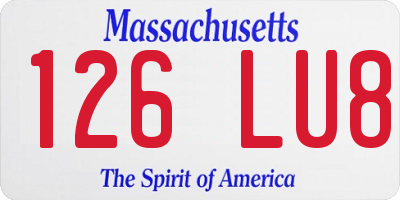 MA license plate 126LU8
