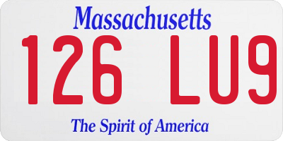 MA license plate 126LU9