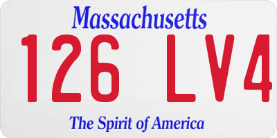 MA license plate 126LV4