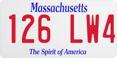 MA license plate 126LW4