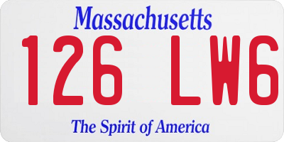MA license plate 126LW6