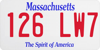 MA license plate 126LW7