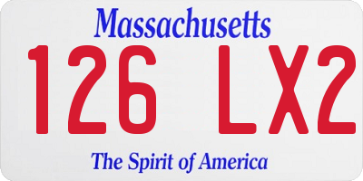 MA license plate 126LX2