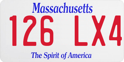 MA license plate 126LX4