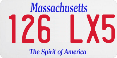 MA license plate 126LX5