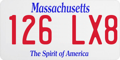 MA license plate 126LX8