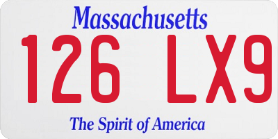 MA license plate 126LX9