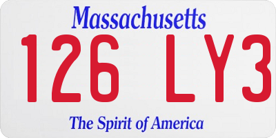 MA license plate 126LY3
