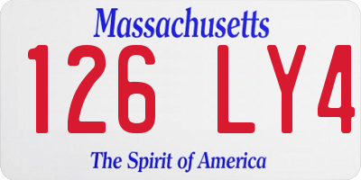 MA license plate 126LY4
