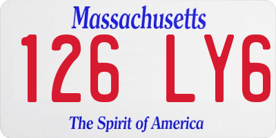 MA license plate 126LY6