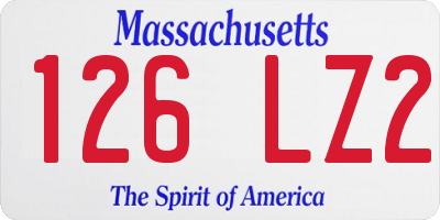 MA license plate 126LZ2