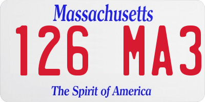 MA license plate 126MA3