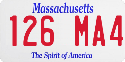 MA license plate 126MA4