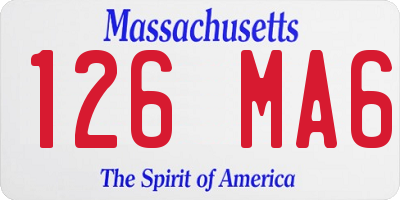 MA license plate 126MA6