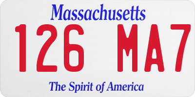MA license plate 126MA7