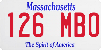 MA license plate 126MB0