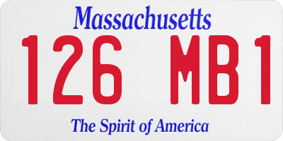 MA license plate 126MB1