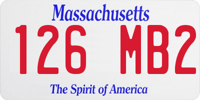 MA license plate 126MB2