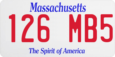 MA license plate 126MB5