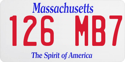 MA license plate 126MB7