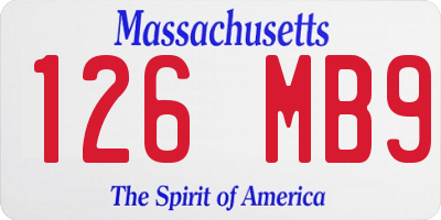 MA license plate 126MB9