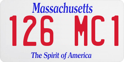 MA license plate 126MC1
