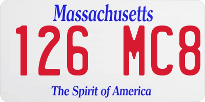 MA license plate 126MC8