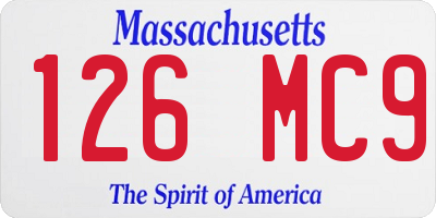 MA license plate 126MC9