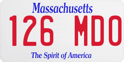 MA license plate 126MD0