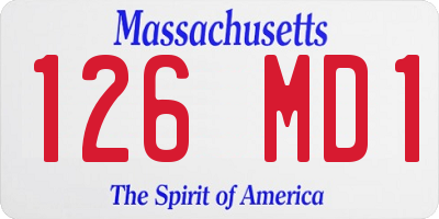 MA license plate 126MD1