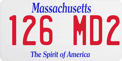 MA license plate 126MD2