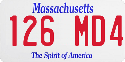 MA license plate 126MD4