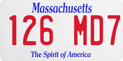 MA license plate 126MD7