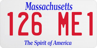 MA license plate 126ME1