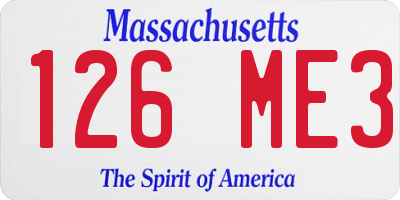 MA license plate 126ME3
