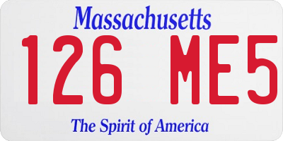 MA license plate 126ME5