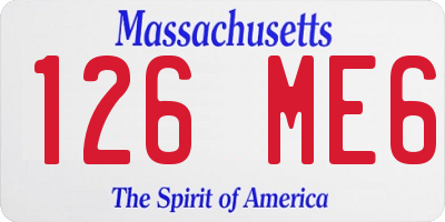 MA license plate 126ME6