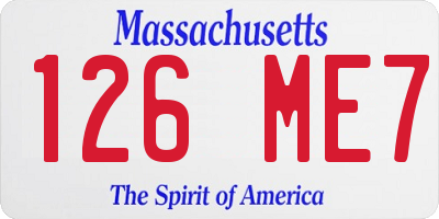 MA license plate 126ME7