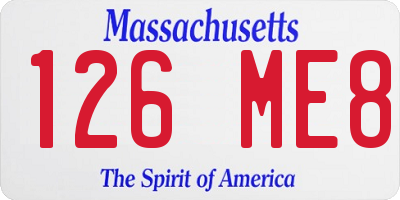 MA license plate 126ME8
