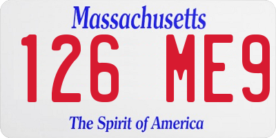 MA license plate 126ME9