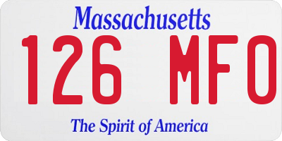 MA license plate 126MF0