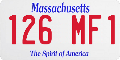 MA license plate 126MF1