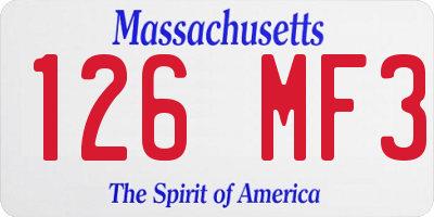 MA license plate 126MF3